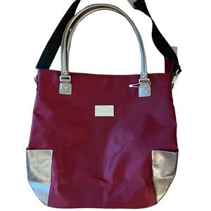 JM New York Bag Joy Mangano Burgundy Wine & Silver NWOT